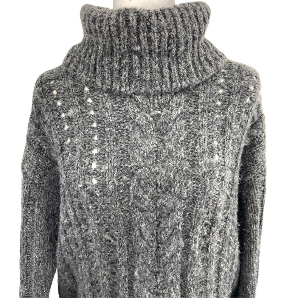 SMARTWOOL Oversized Boyfriend Cable Knit Turtle Neck Sweater Small - Picture 2 of 8